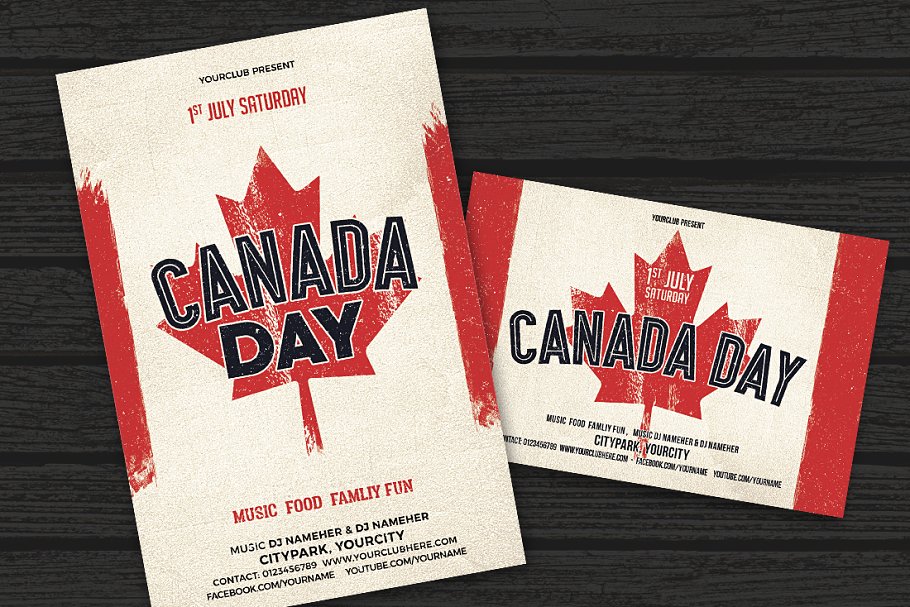 加拿大节日元素模板 Canada Day Flyers #1