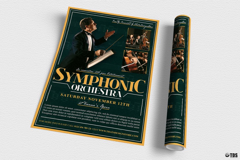 管弦乐海报模板 Symphonic Orchestra Fl