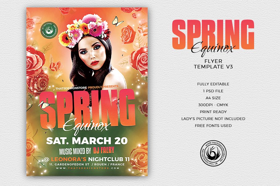 春天海报设计模板 Spring Equinox Flyer