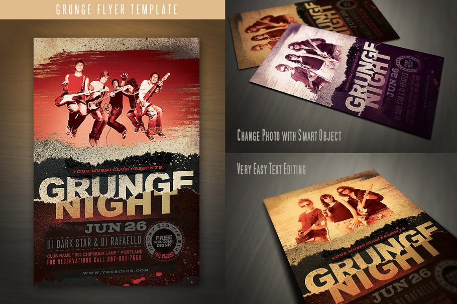 海报设计图片模板 Grunge Flyer Template