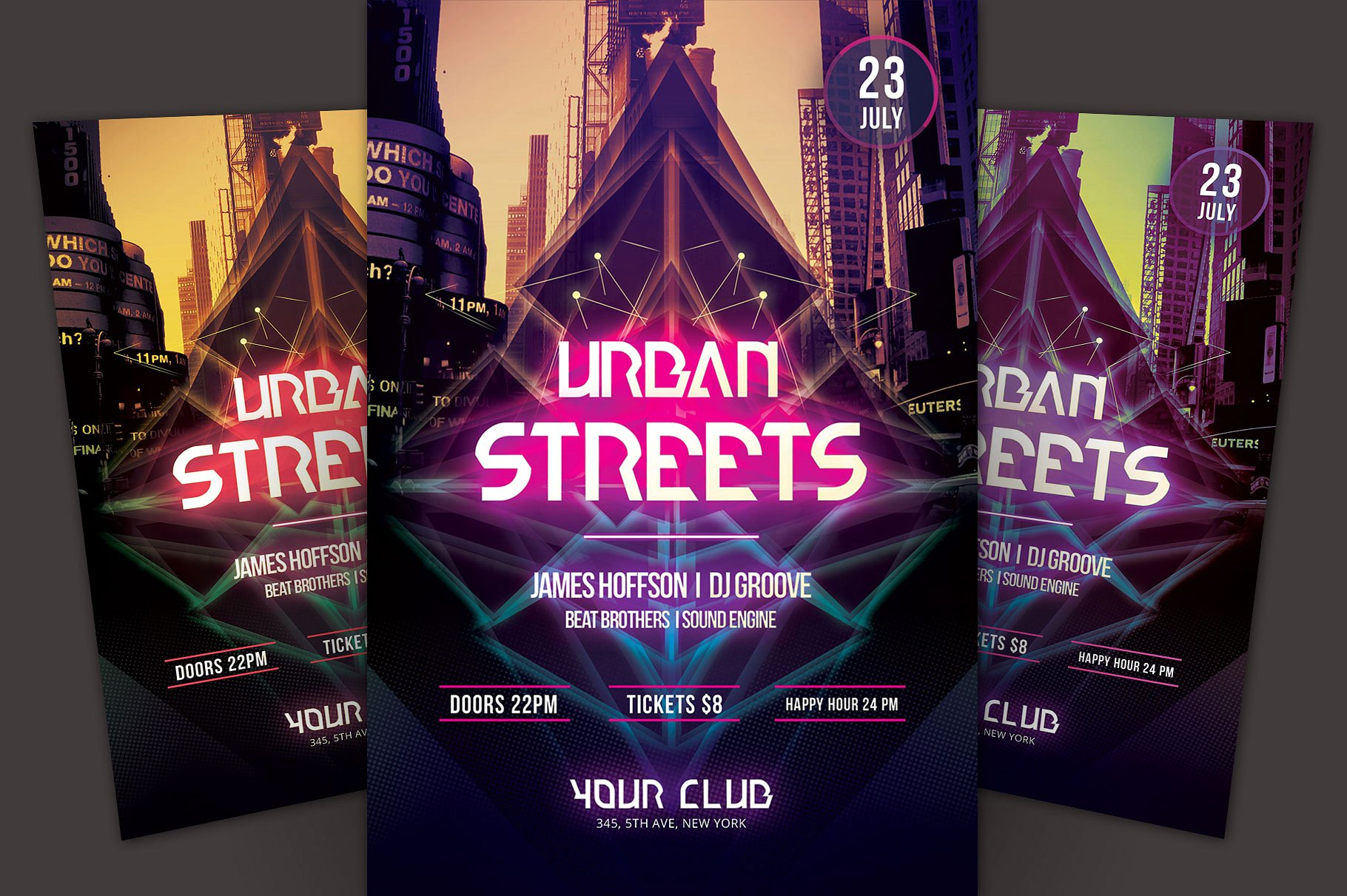 城市街道宣传单模板 Urban Streets Flyer