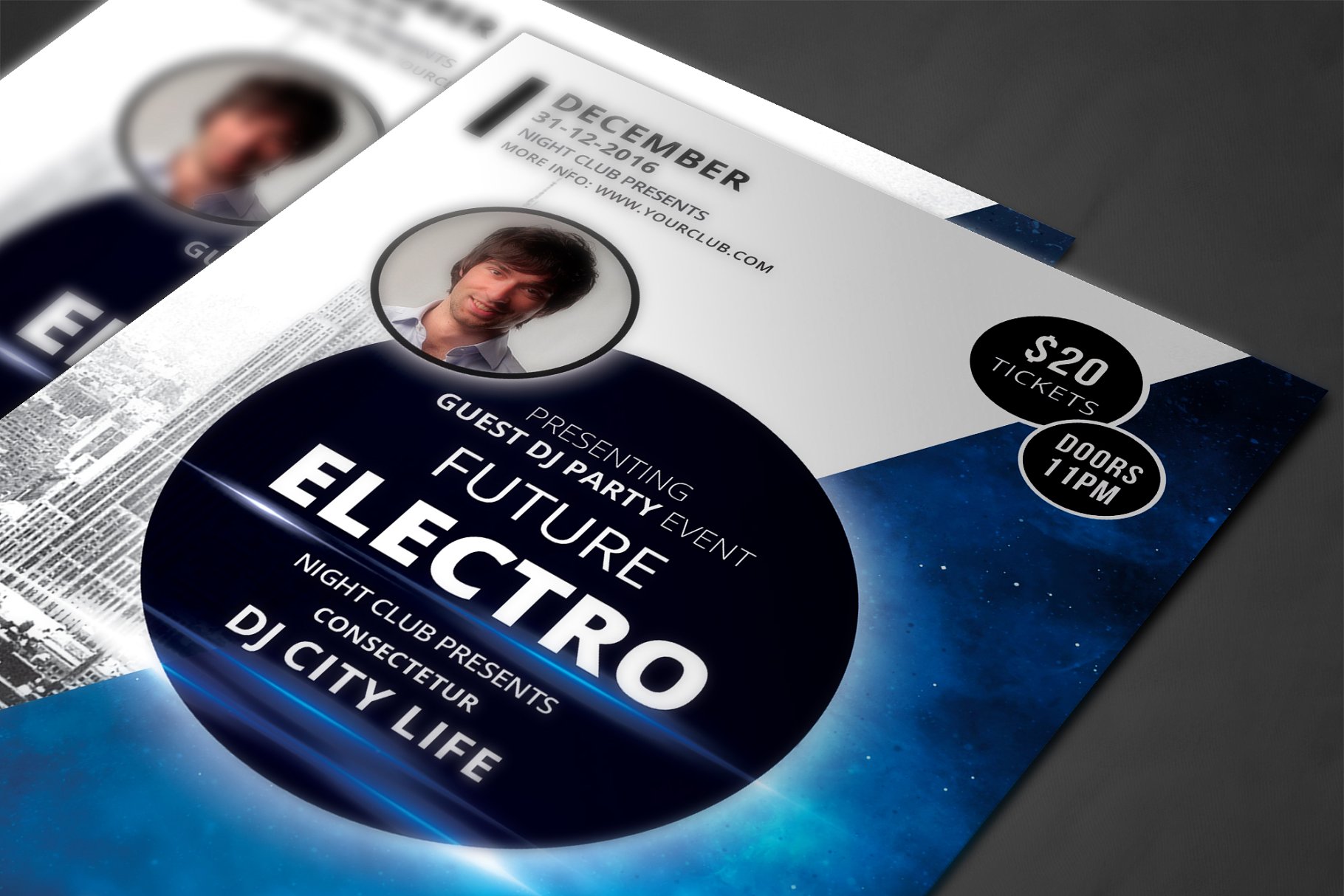 未来电子科技海报元素模板 Future Electro Fl