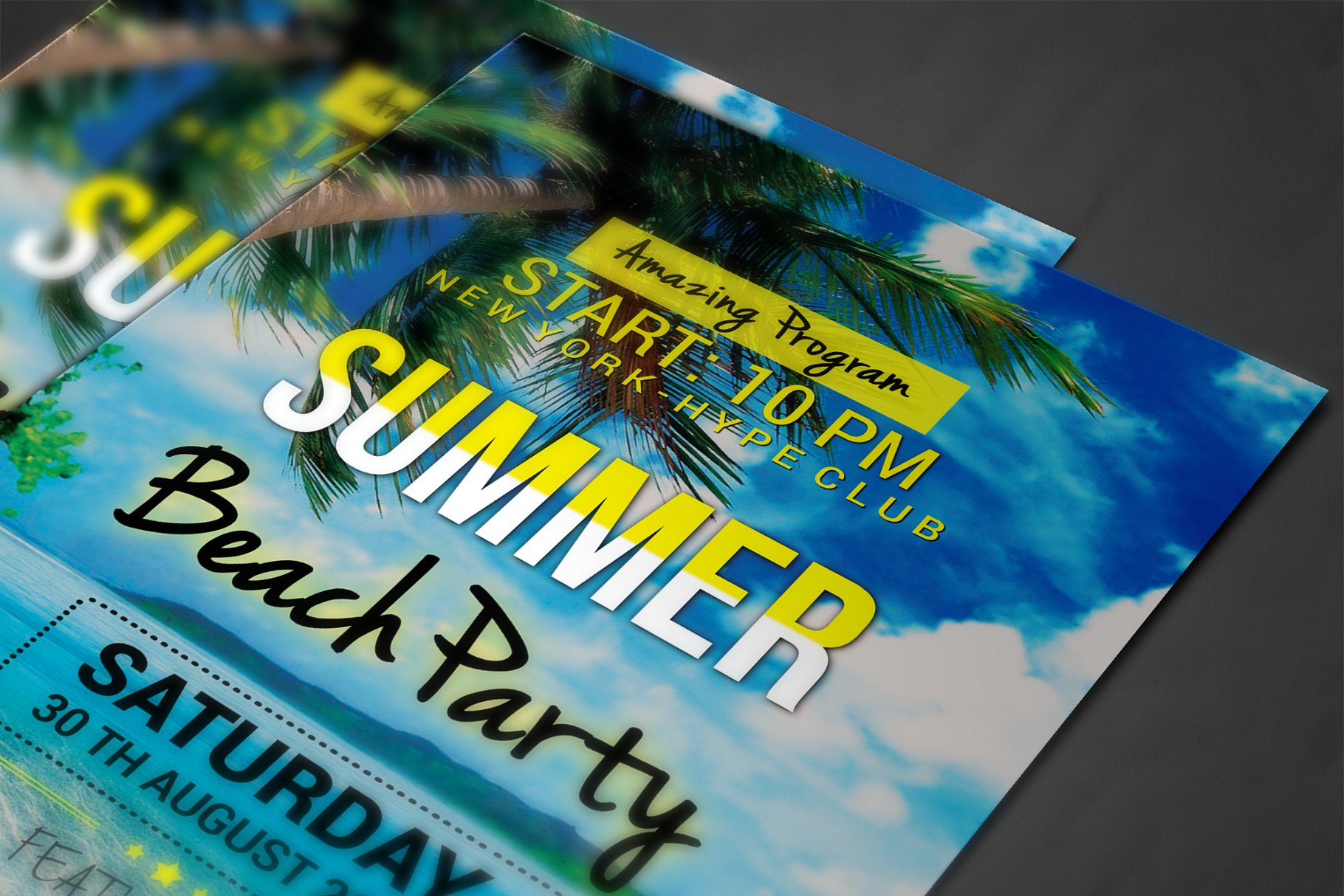 夏天海滩宣传海报模板 SUMMER BEACH Flyer
