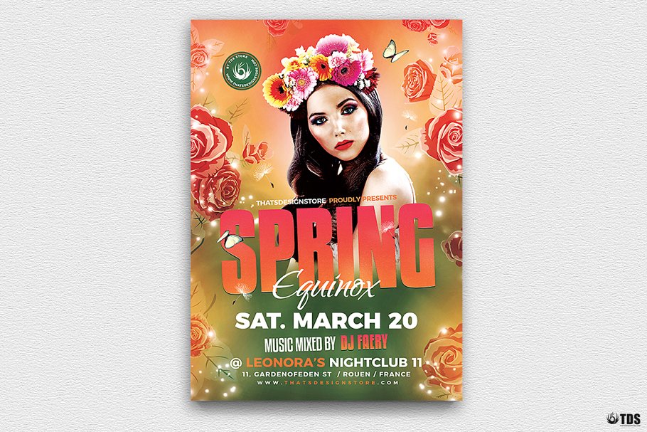 春天海报设计模板 Spring Equinox Flyer