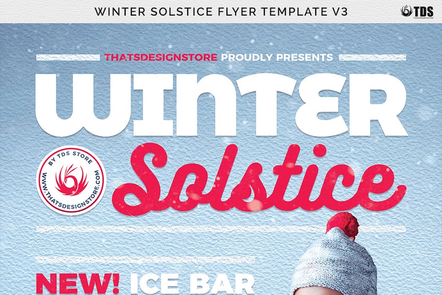 简洁的冬季海报设计PSD模板 Winter Solstice