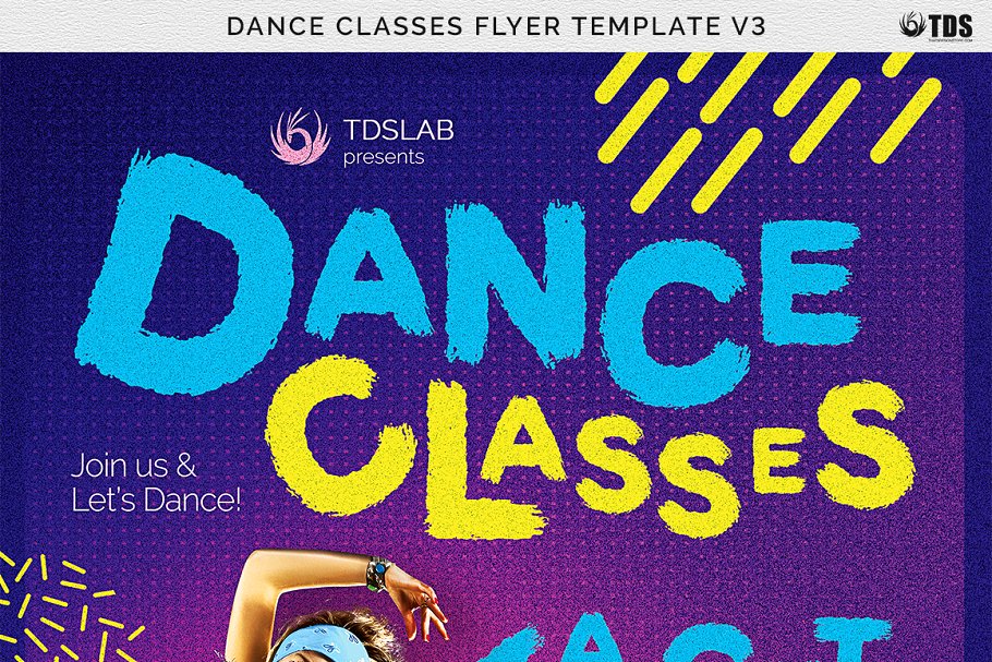 舞蹈课宣传海报模板 Dance Classes Flyer