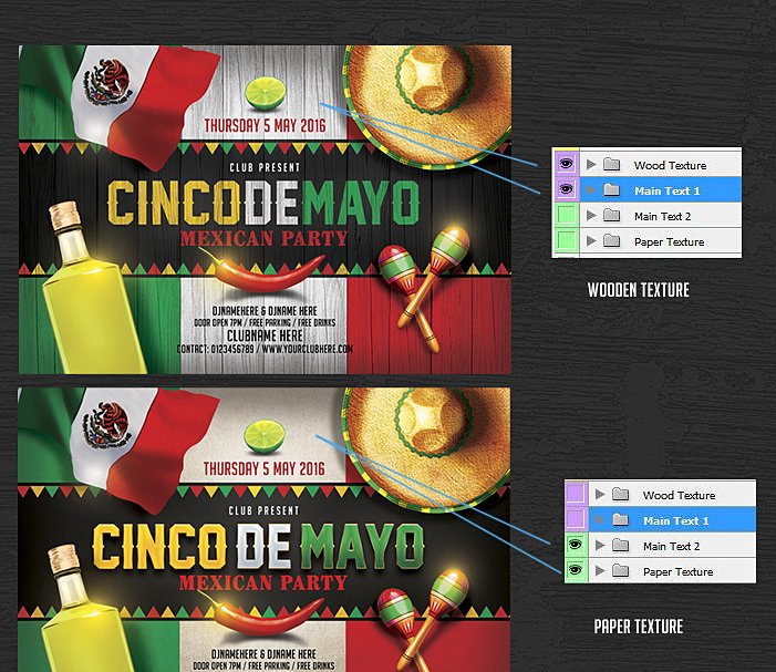 墨西哥节日宣传单制作模板 Cinco De Mayo Fly