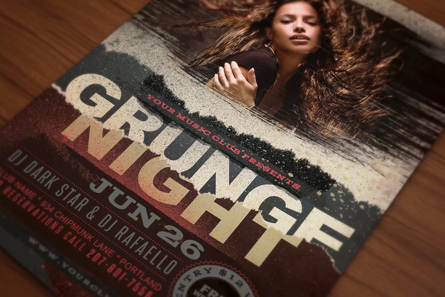 海报设计图片模板 Grunge Flyer Template