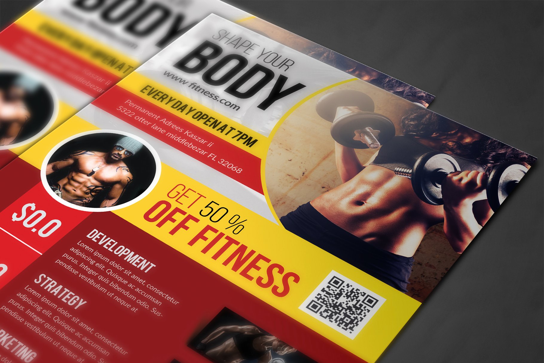 健身海报设计模板 Fitness Flyer #133603