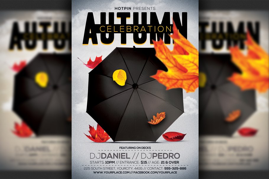 秋季派对宣传单模板 Autumn Party Flyer T