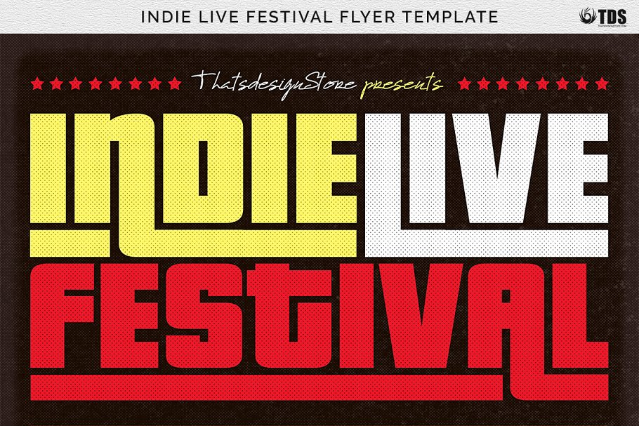 独立节日传单PSD模板 Indie Live Festiva