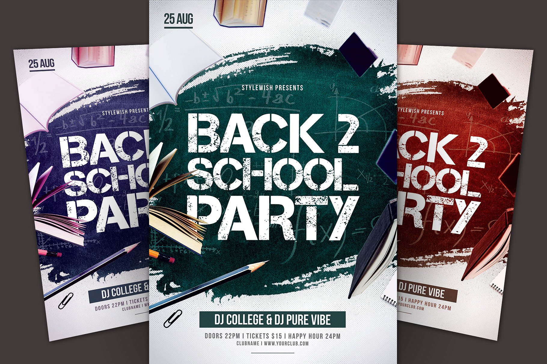 学校海报模板 Back 2 School Flyer Tem