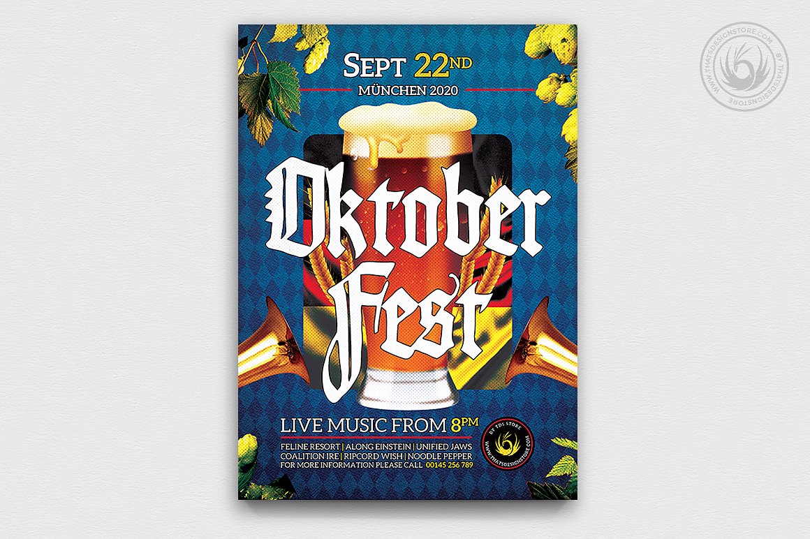 啤酒节海报模板 Oktoberfest Flyer  #28