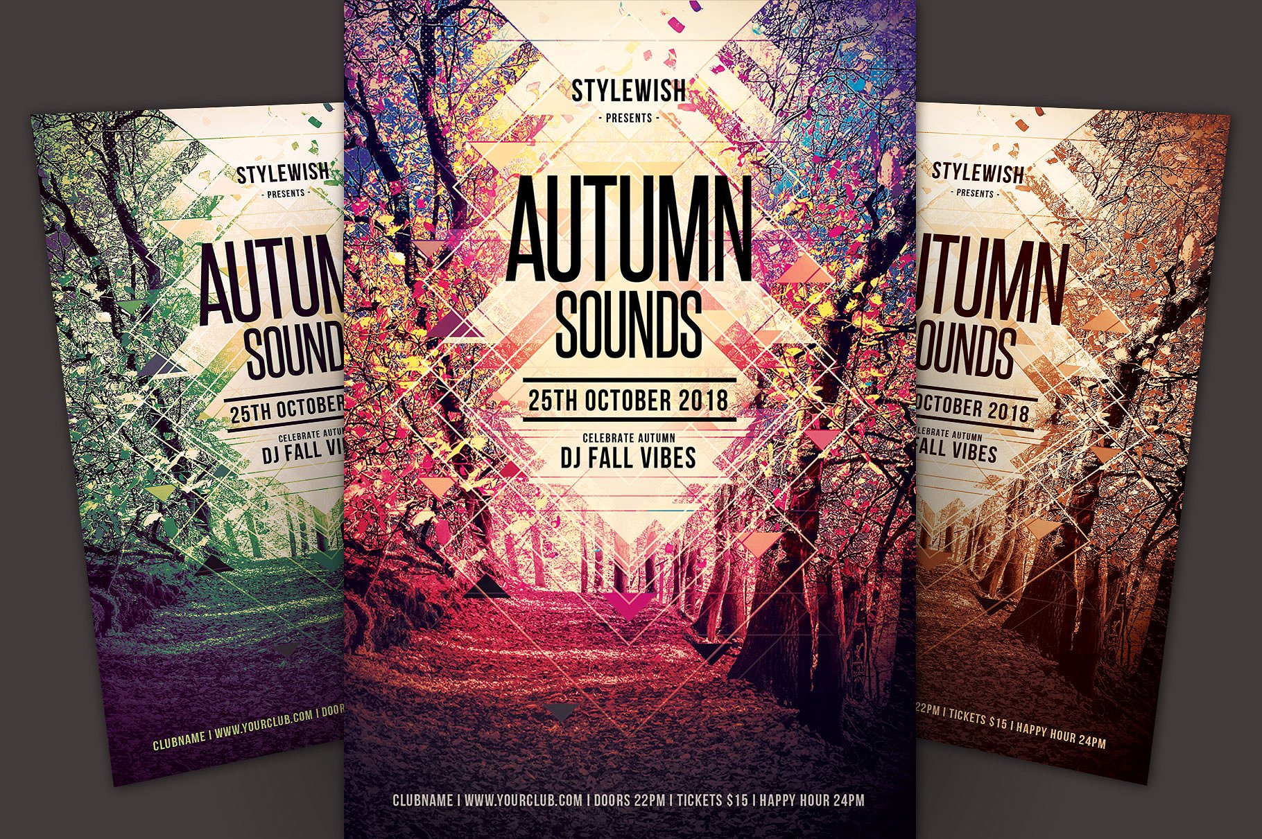秋季音乐会海报模板 Autumn Sounds Flyer