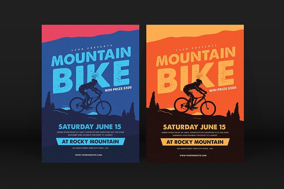 山地自行车比赛传单模板 Mountain Bike Even
