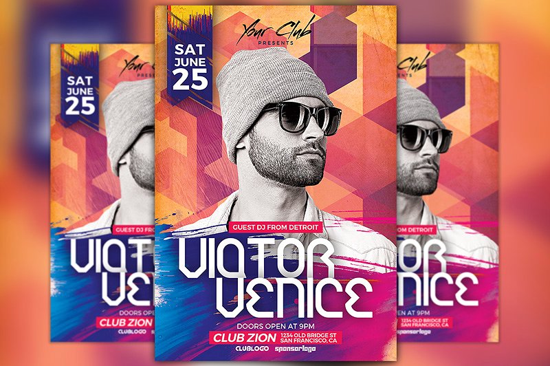 DJ聚会海报模板 DJ Victor Party Flyer