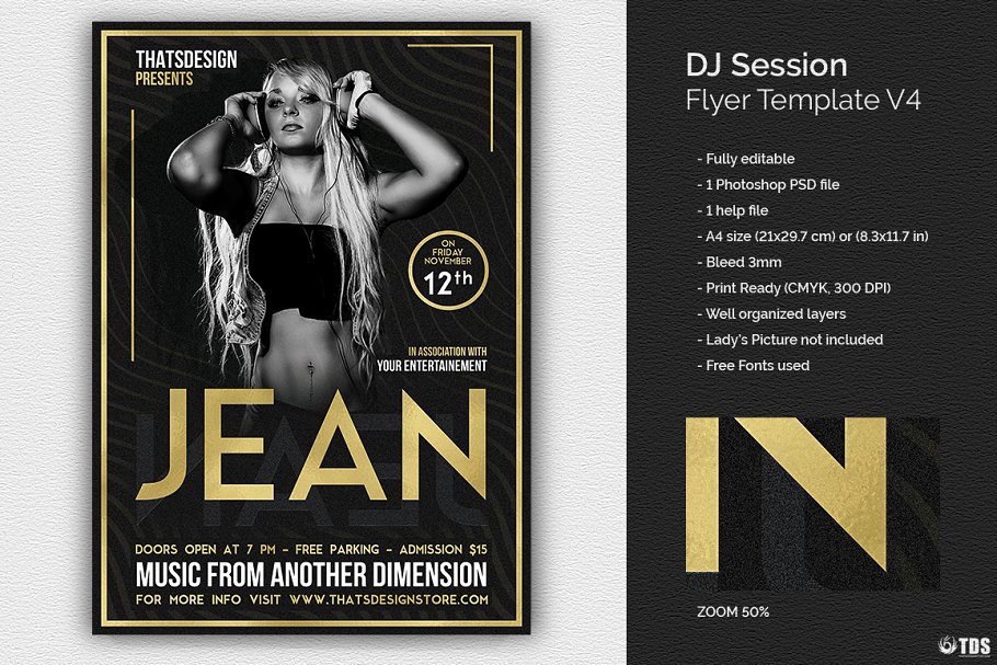 DJ主题海报模板 DJ Session Flyer #895