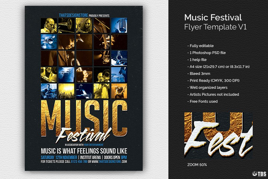 音乐盛会海报模板 Music Festival Flyer