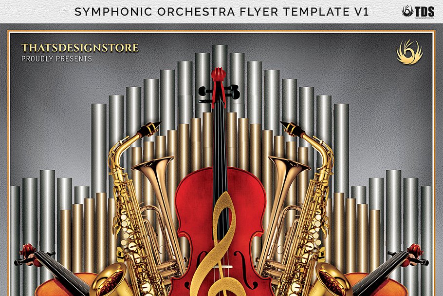 小提琴音乐海报模板 Symphonic Orchestra