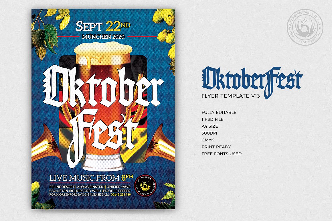 啤酒节海报模板 Oktoberfest Flyer  #28