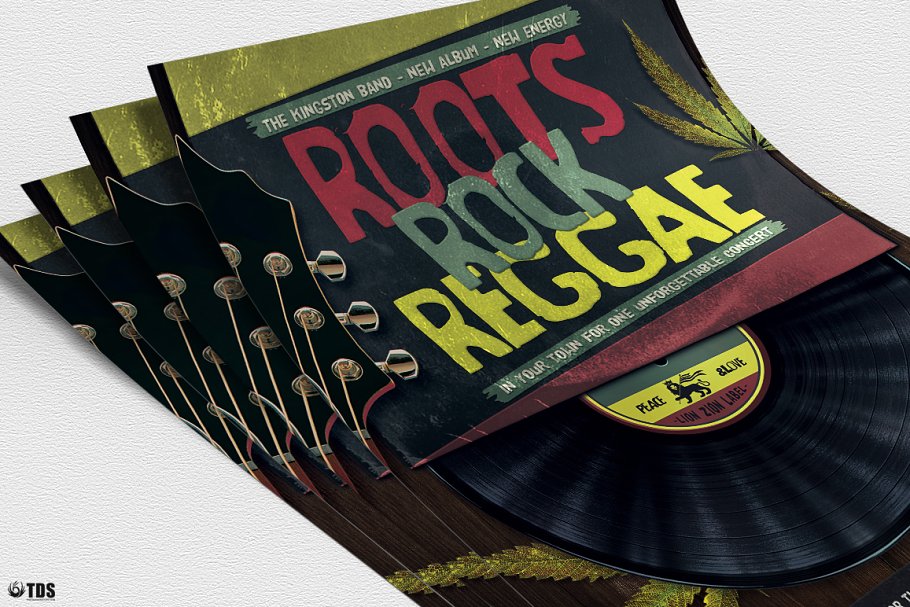 雷鬼音乐派对传单PSD模板 Roots Rock Regga