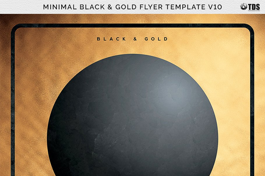 极简主义黑金传单模板 Minimal Black Gold