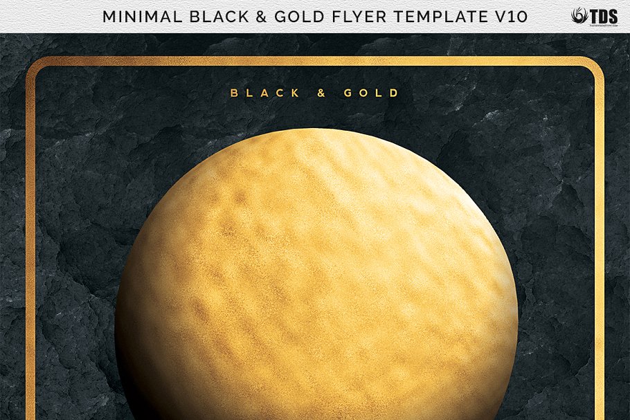 极简主义黑金传单模板 Minimal Black Gold