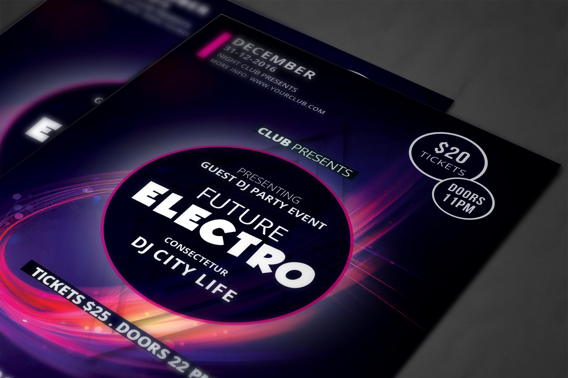 电子音乐海报模板 Electro Music Flyer #