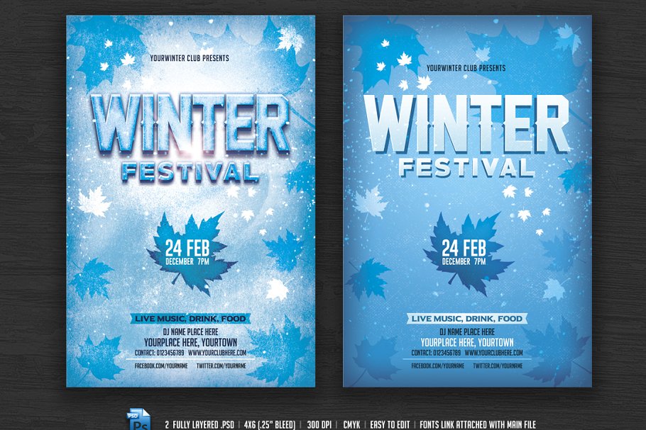 冬季节日海报 Winter Festival Flyer #