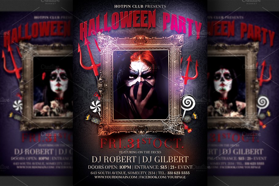 万圣节海报模板 Halloween Party Flyer