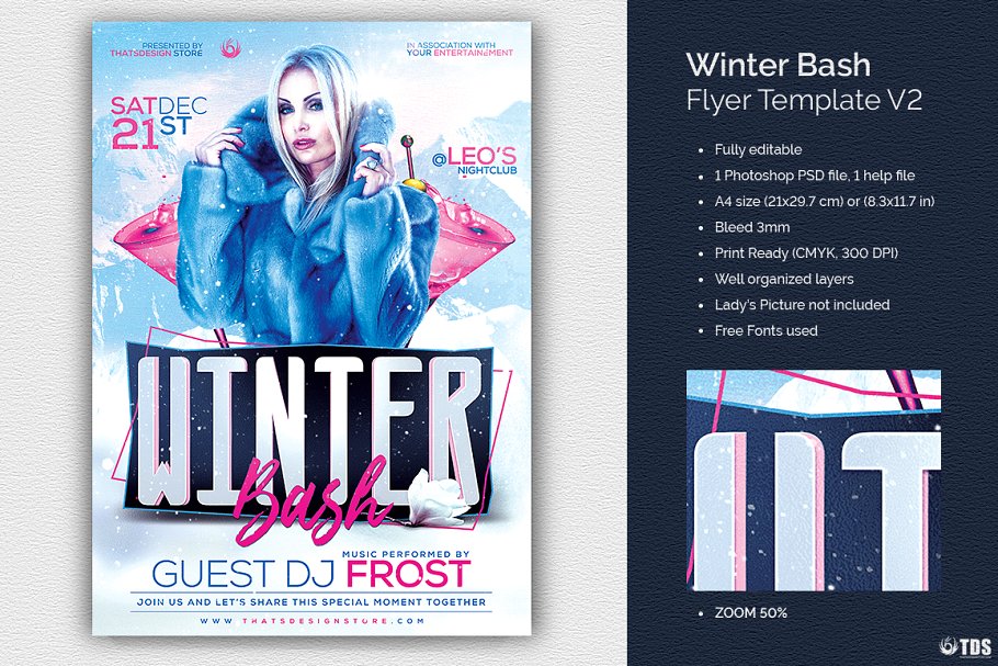 冬季海报模版 Winter Bash Flyer #1320