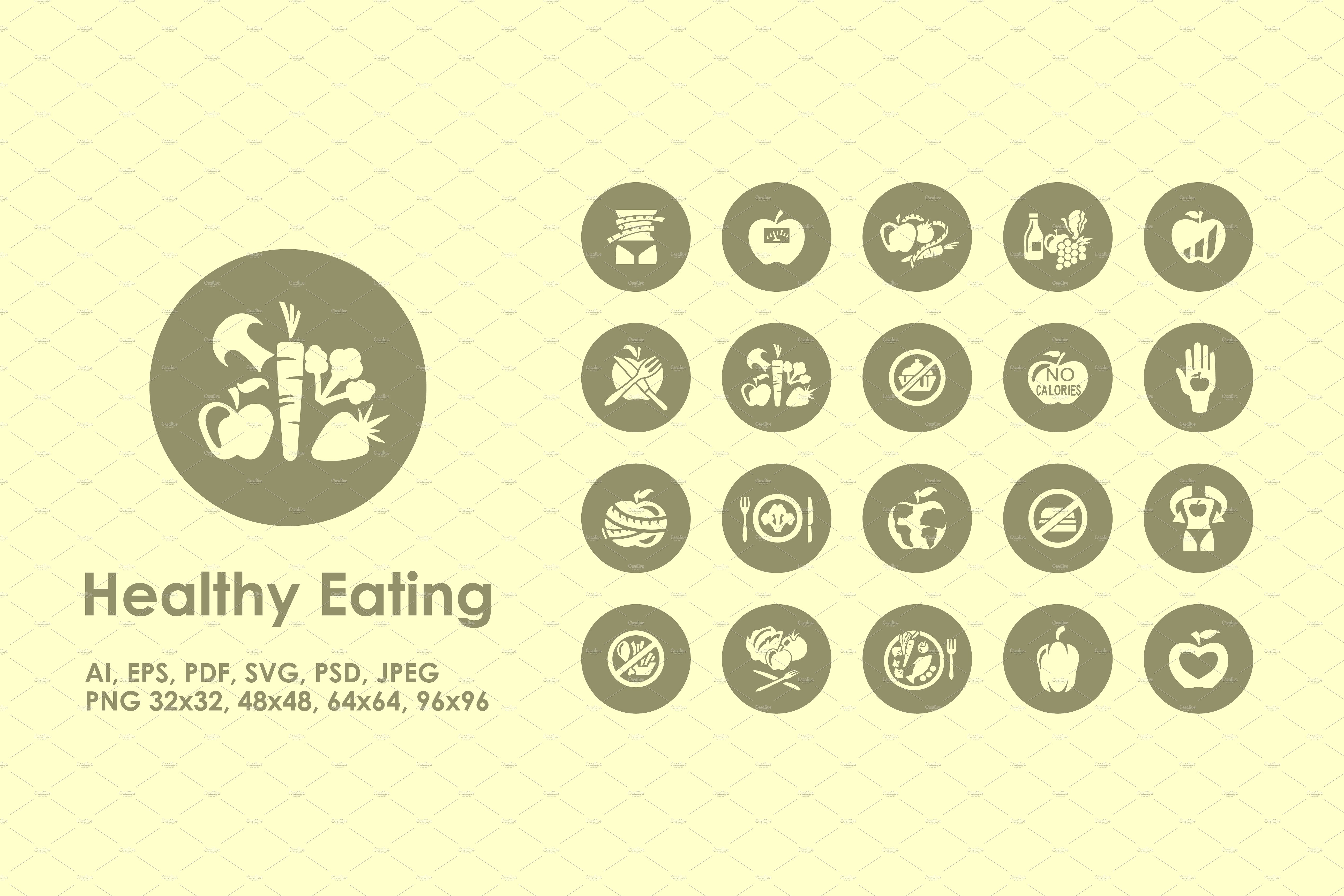 健康美食相关的图标 Healthy Eating simpl