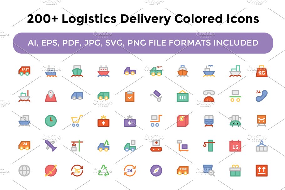物流运输相关的图标 Logistics Delivery C