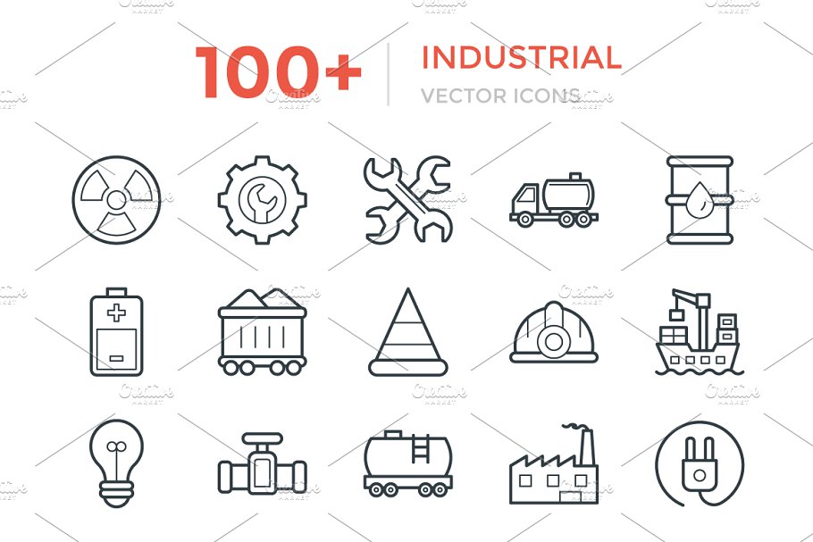 工业矢量图标 100  Industrial Vector