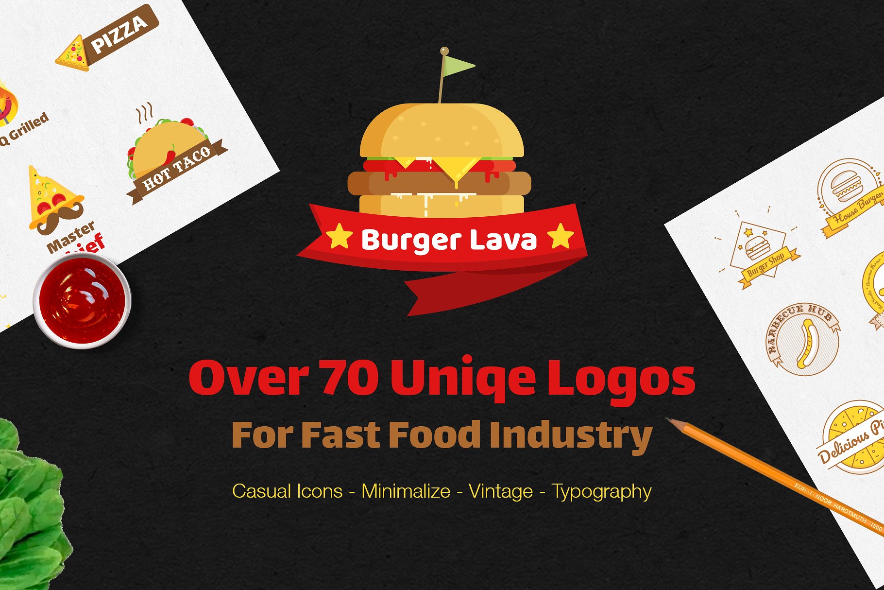 超过70种快餐行业的各种特色标志 #122983