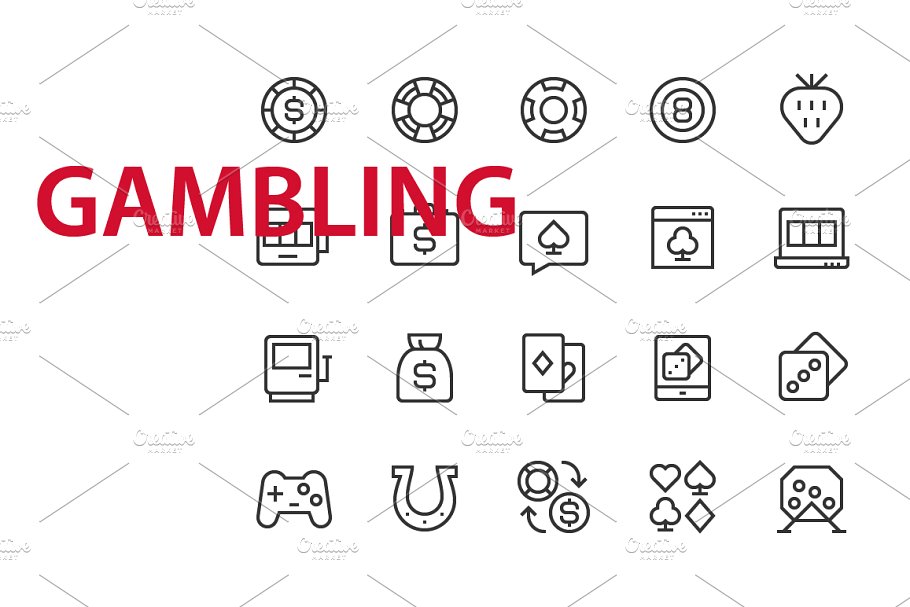 游戏机ui图标 20 Gambling UI icons #