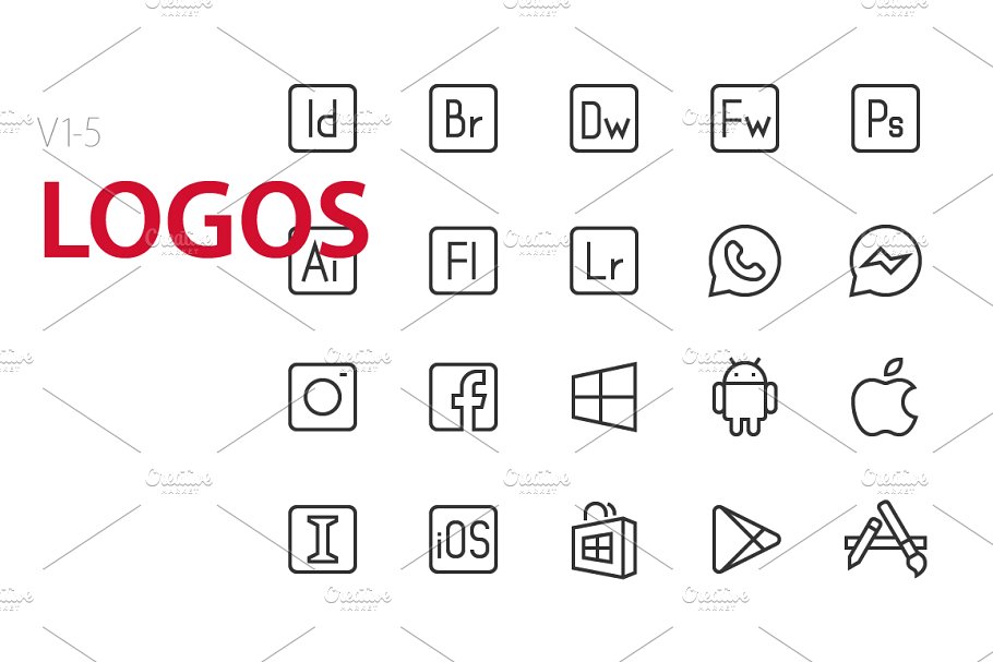 品牌LOGO UI 图标 100 Logos UI icon