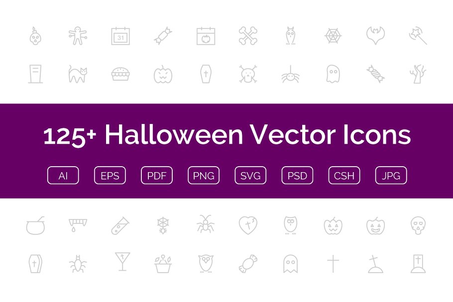 万圣节矢量图标 125  Halloween Vector