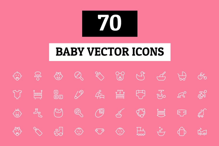 母婴主题的图标 70 Baby Vector Icons #