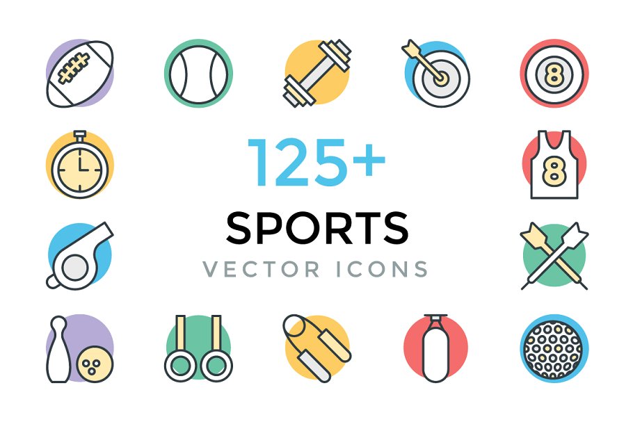 运动矢量图标素材 125  Sports Vector Ic