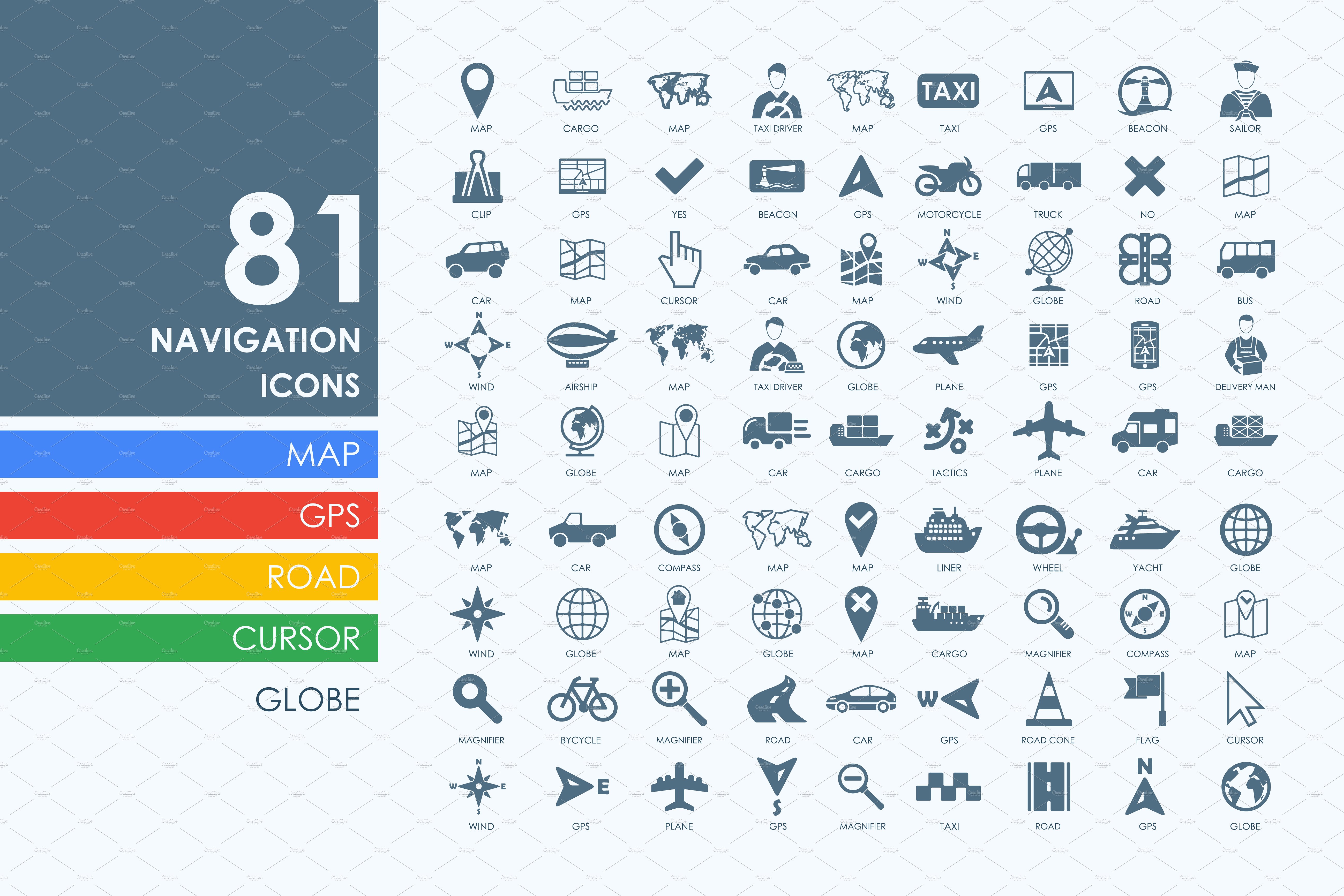 交通导航图标 81 navigation icons #92