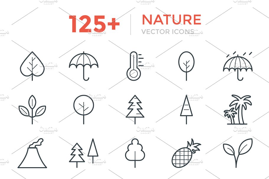 自然矢量图标 125  Nature Vector Icon