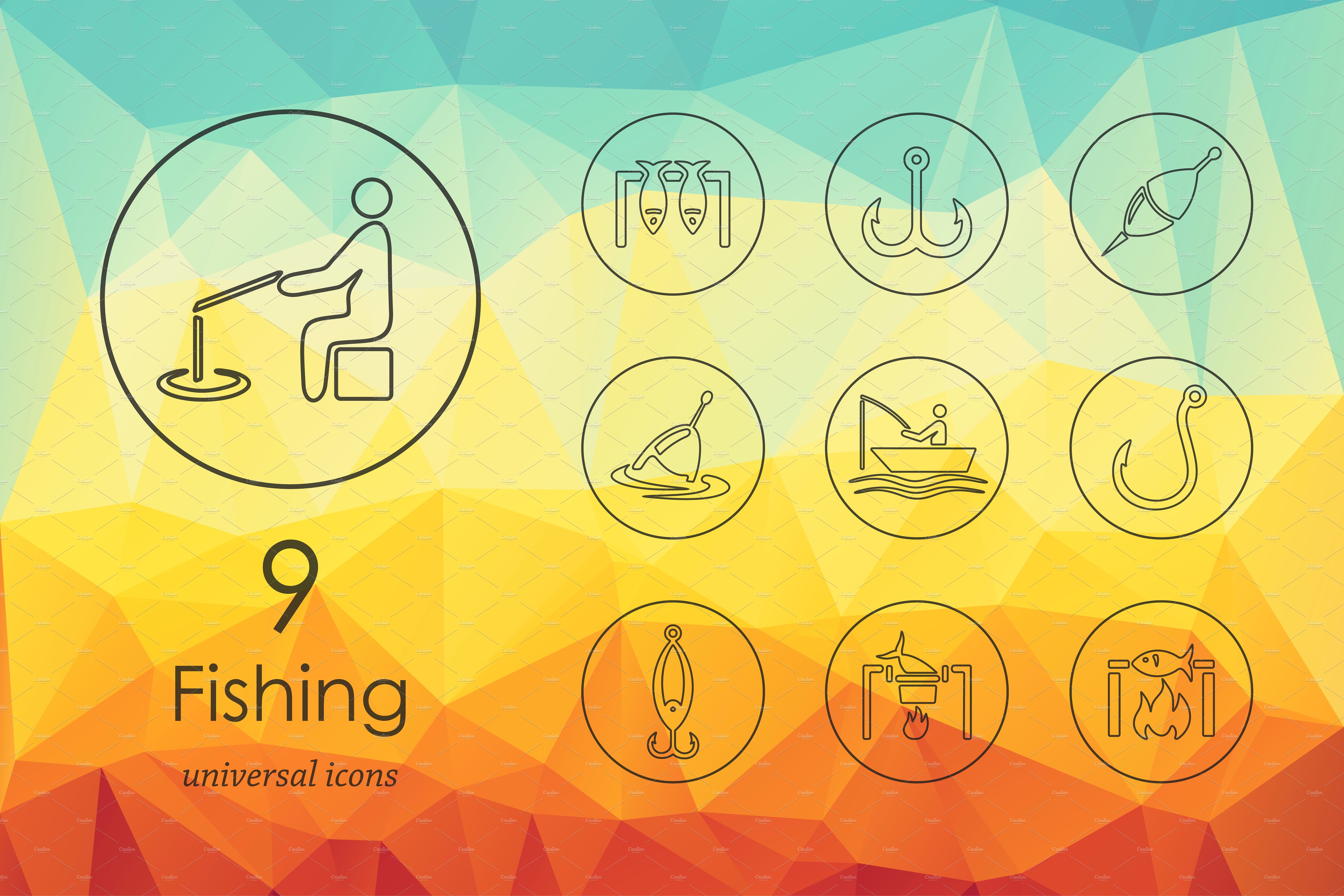 钓鱼相关的图标 9 fishing icons #91177