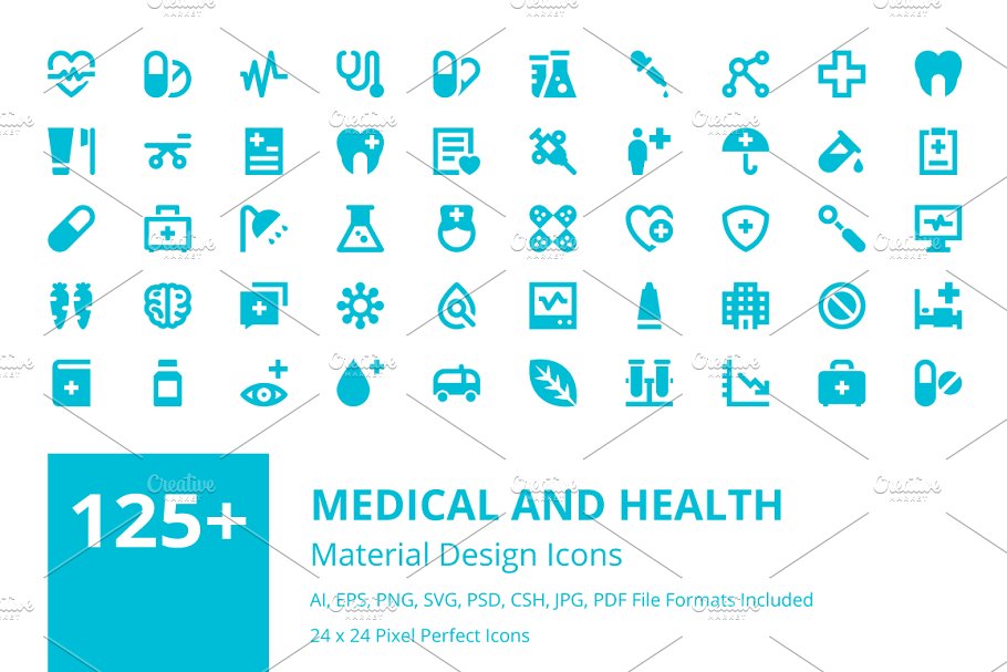 医学和健康主题的图标合集Medical and Health
