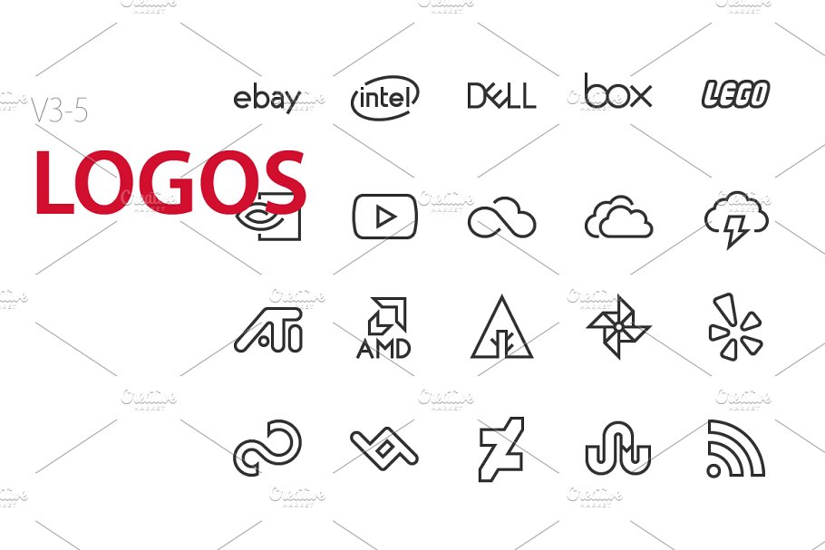 品牌LOGO UI 图标 100 Logos UI icon