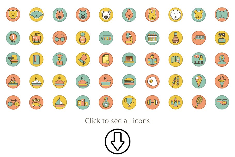 多用途的矢量图标合集 Set of Vector Icons