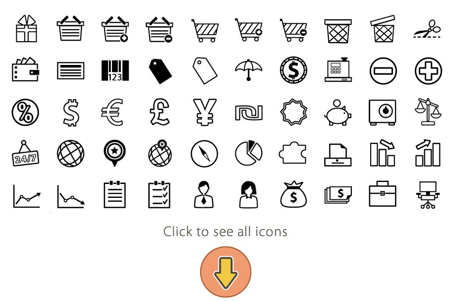 多用途的矢量图标合集 Set of Vector Icons