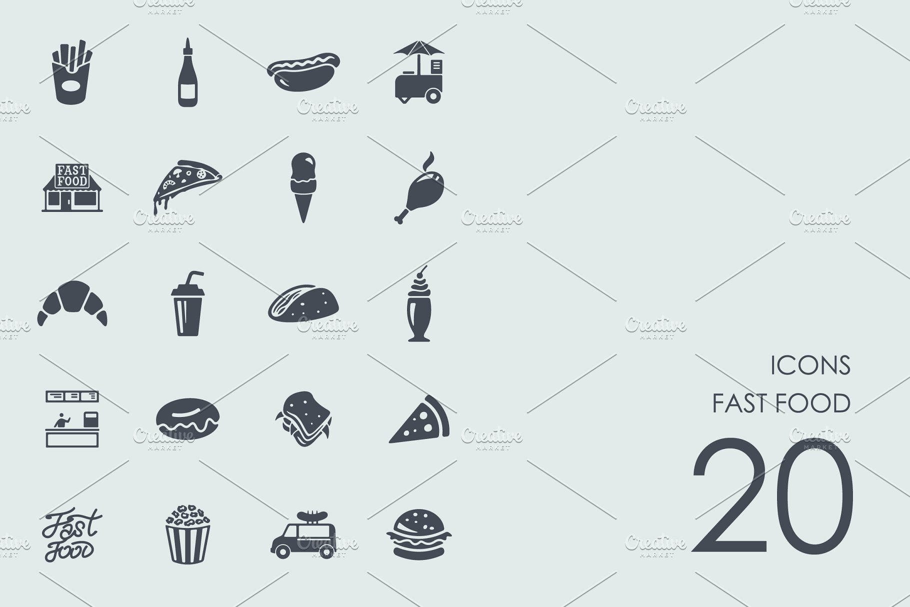 快餐图标素材 Fast food icons #92729