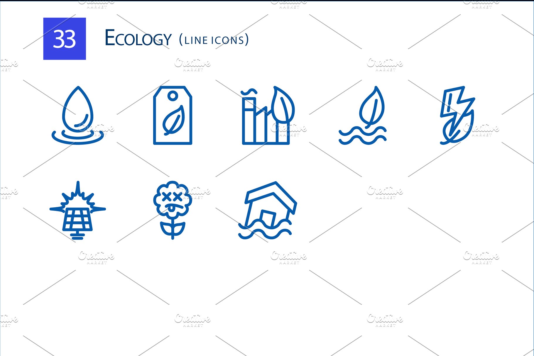 绿色环保能源主题的线型图标Ecology Line Icon