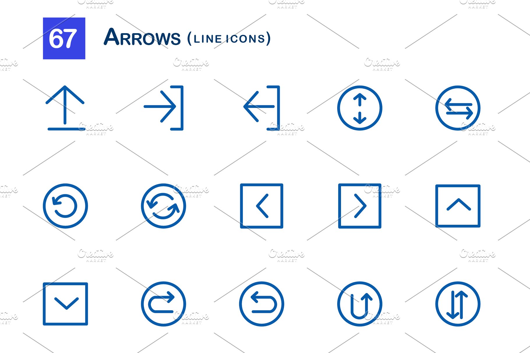 箭头图标素材 67 Arrows Line Icons #9